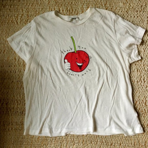 AGOLDE Cherry Baby Tee - Sz L - Picture 4 of 8